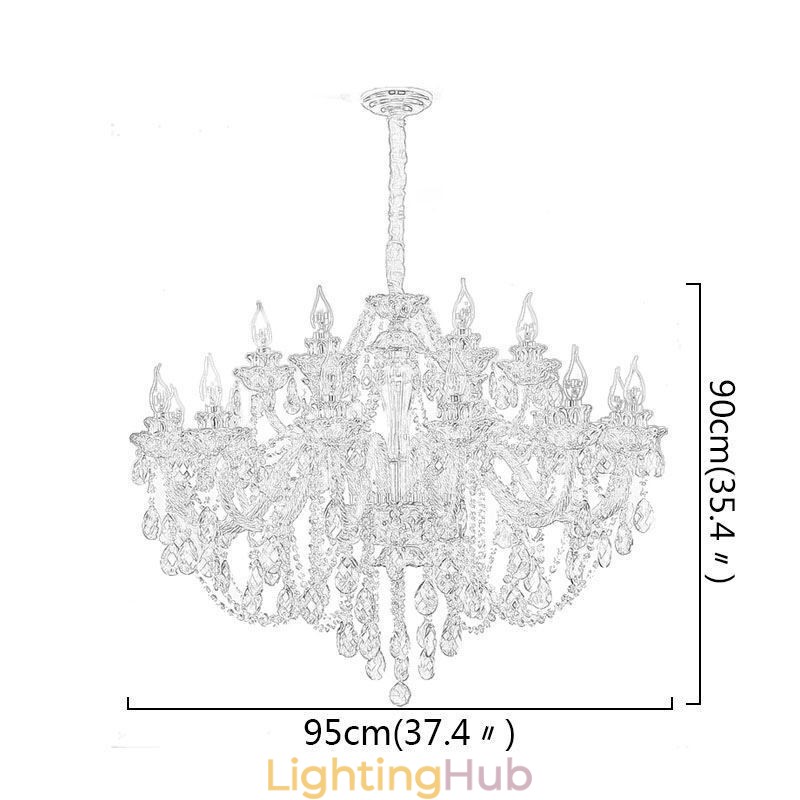 European Crystal Chandelier Luxury Cognac Pendant Light