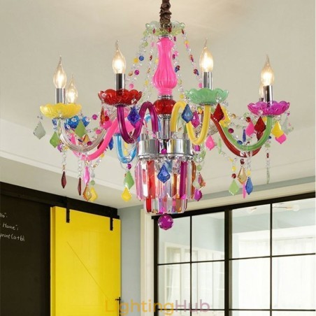 Colourful Crystal Chandelier European Unique Pendant Light Colourful Crystal Chandelier European Unique Pendant Light