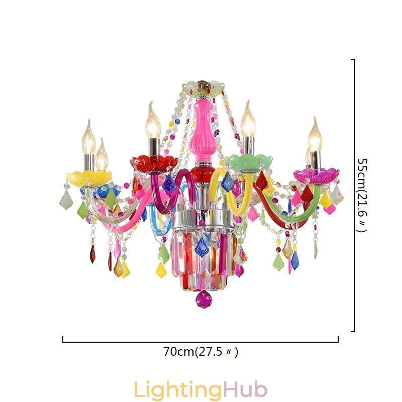 Colourful Crystal Chandelier European Unique Pendant Light