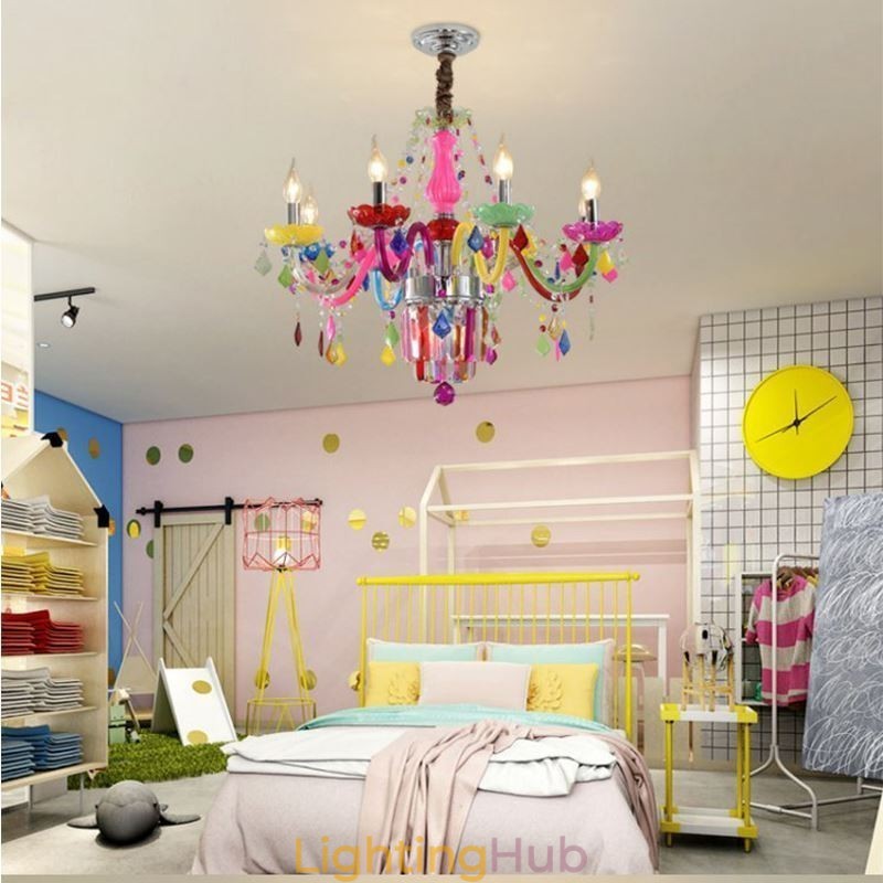 Colourful Crystal Chandelier European Unique Pendant Light