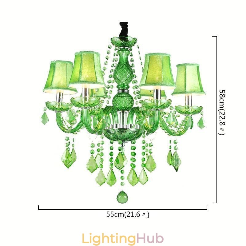 Unique Crystal Chandelier European Style Grass Green Pendant Light