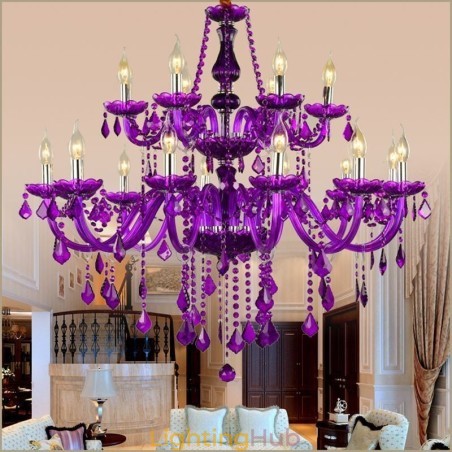 European Style Crystal Chandelier Purple Pendant Light European Style Crystal Chandelier Purple Pendant Light