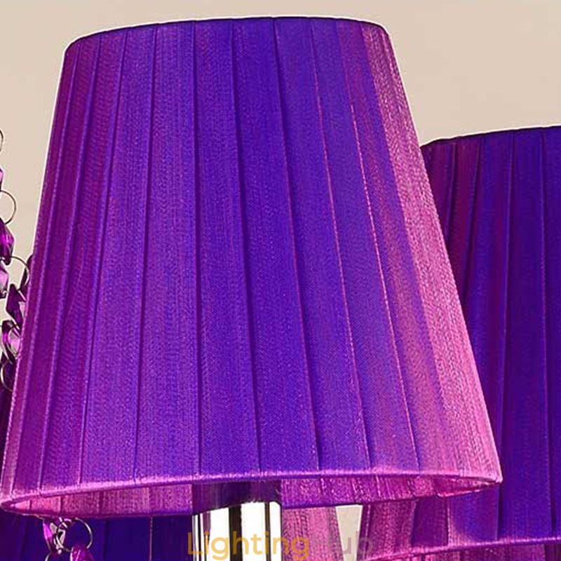 European Style Crystal Chandelier Purple Pendant Light