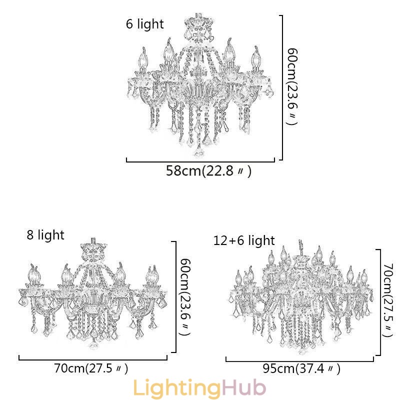 European Crystal Chandelier Red Colour Pendant Light