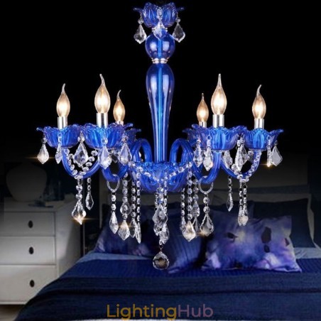 European Style Crystal Chandelier Blue Crystal Glass Pendant Light European Style Crystal Chandelier Blue Crystal Glass Pendant Light
