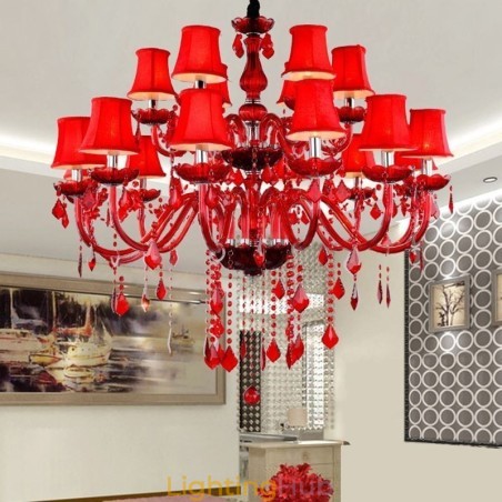 Crystal Chandelier European Red Colour Pendant Light Crystal Chandelier European Red Colour Pendant Light