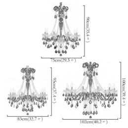 Retro Crystal Chandelier European Black Pendant Light