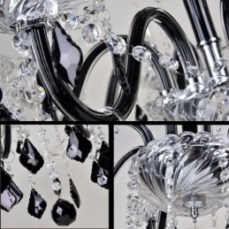 Retro Crystal Chandelier European Black Pendant Light