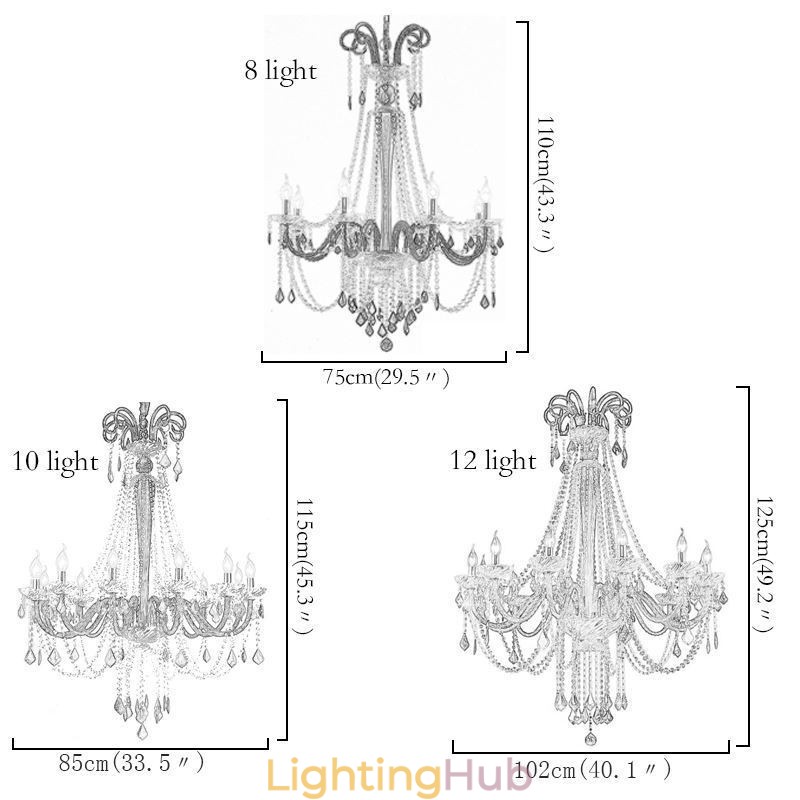 European Crystal Chandelier Elegant Pendant Light
