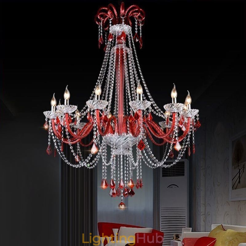 European Crystal Chandelier Elegant Pendant Light