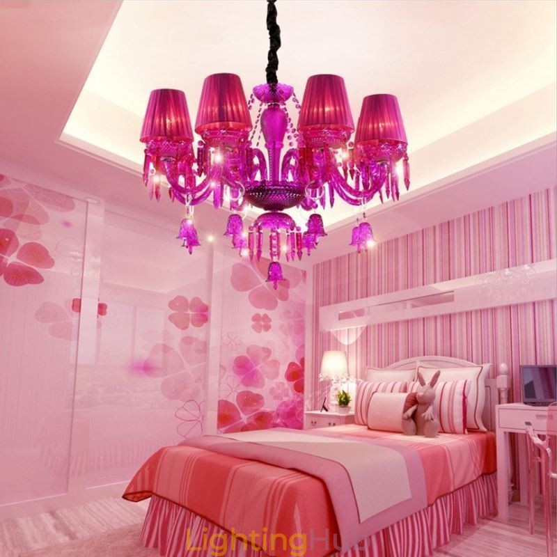 European Crystal Chandelier Ring Bells Glass Pendant Light