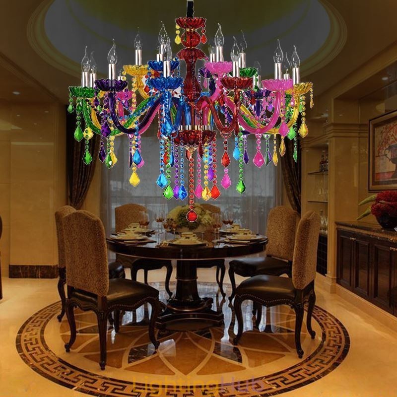 Colourful European Style Chandelier Luxury Pendant Light