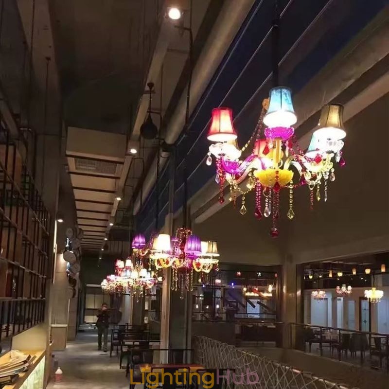 Large Colourful Crystal Chandelier European Pendant Light