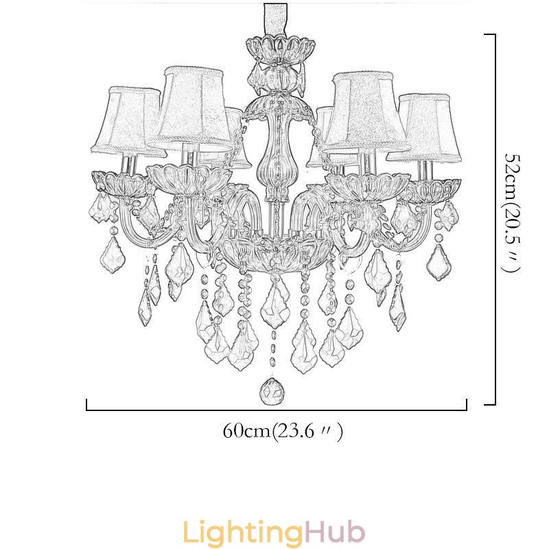 European Elegant Crystal Chandelier Red Colour Pendant Light