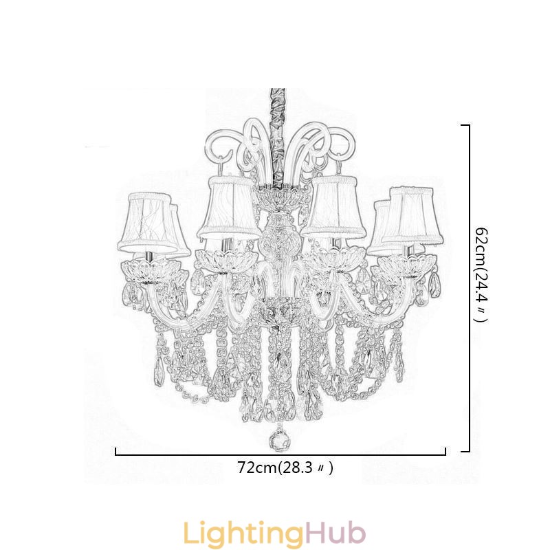 Elegant Crystal Chandelier European White Colour Pendant Light