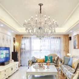 Elegant Crystal Chandelier European White Colour Pendant Light