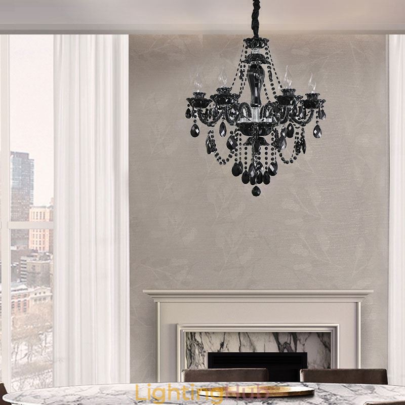Luxury Crystal Chandelier European Black 10 Lights