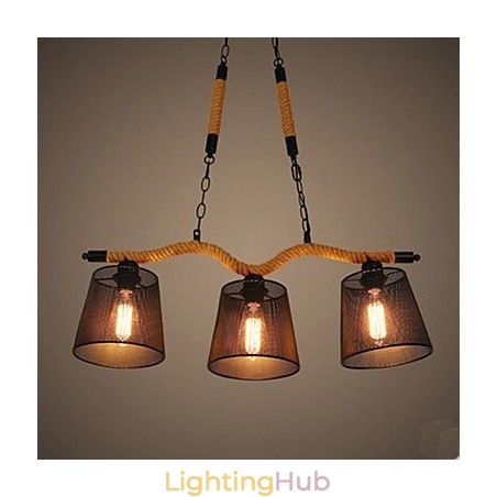 Retro Creative Three Pastoral head Rope Chandelier Retro Creative Three Pastoral head Rope Chandelier