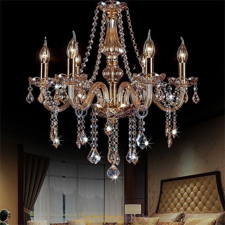 European Crystal Chandelier Luxury Amber Colour Pendant Light European Crystal Chandelier Luxury Amber Colour Pendant Light