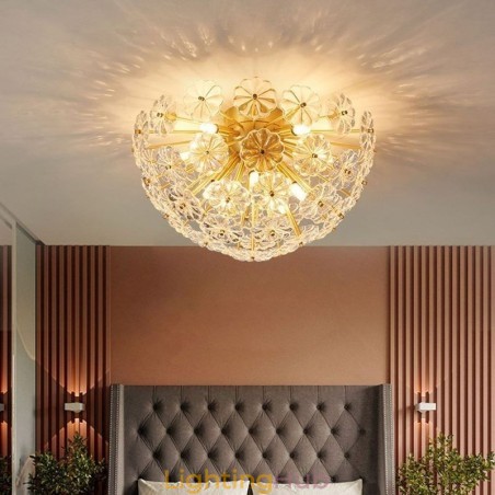 Semi Circle Glass Flush Mount Modern Decorative Flower Shaped Ceiling Light Semi Circle Glass Flush Mount Modern Decorative Flower Shaped Ceiling Light