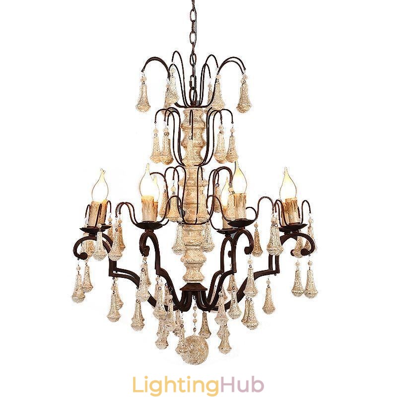 Retro Style Wood Pendant Light Elegant Chandelier