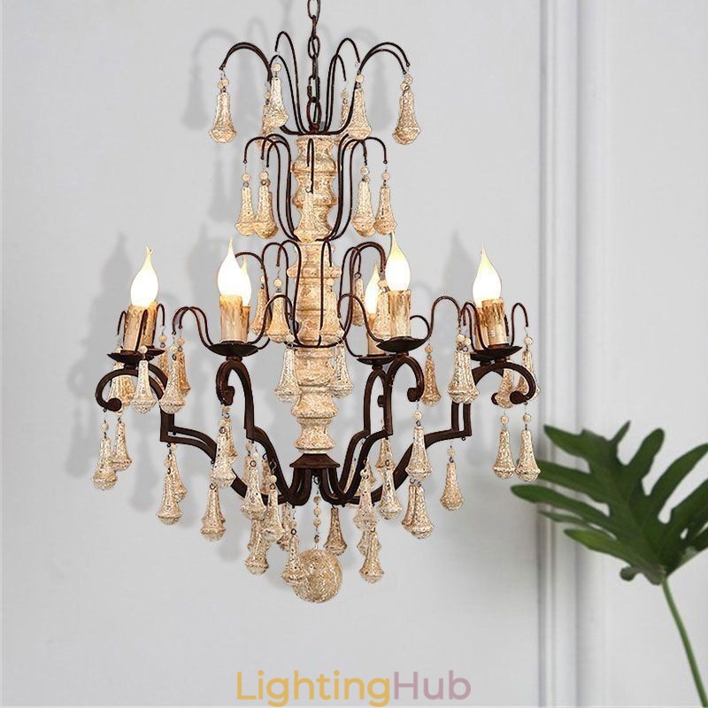 Retro Style Wood Pendant Light Elegant Chandelier