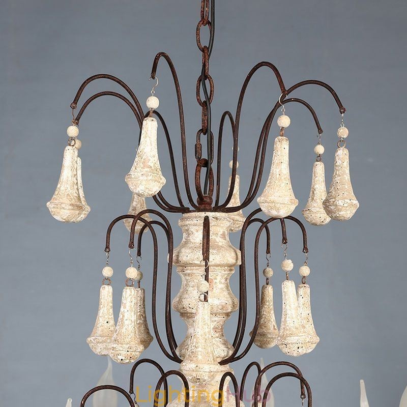 Retro Style Wood Pendant Light Elegant Chandelier