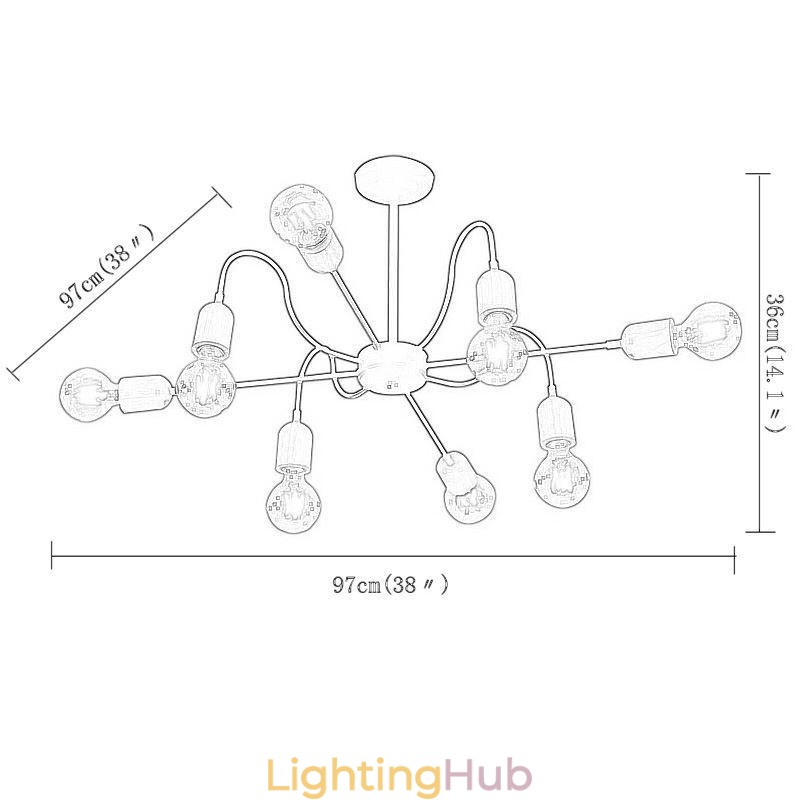 Contemporary Creative Iron Pendant Light Spider Chandelier