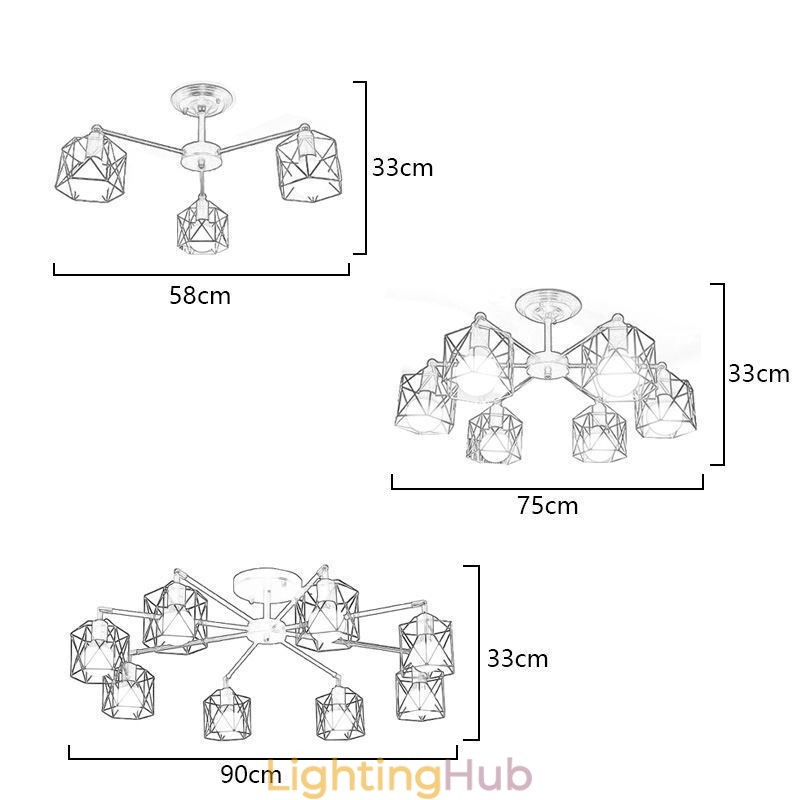 Modern Bird Cage Pendant Lamp Iron Decorative Lighting