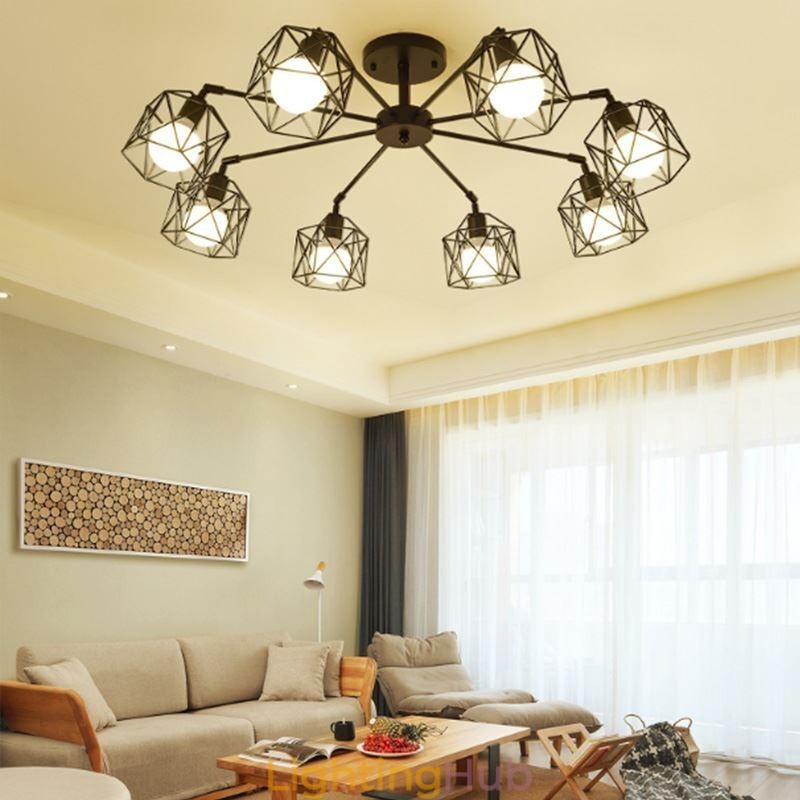 Modern Bird Cage Pendant Lamp Iron Decorative Lighting