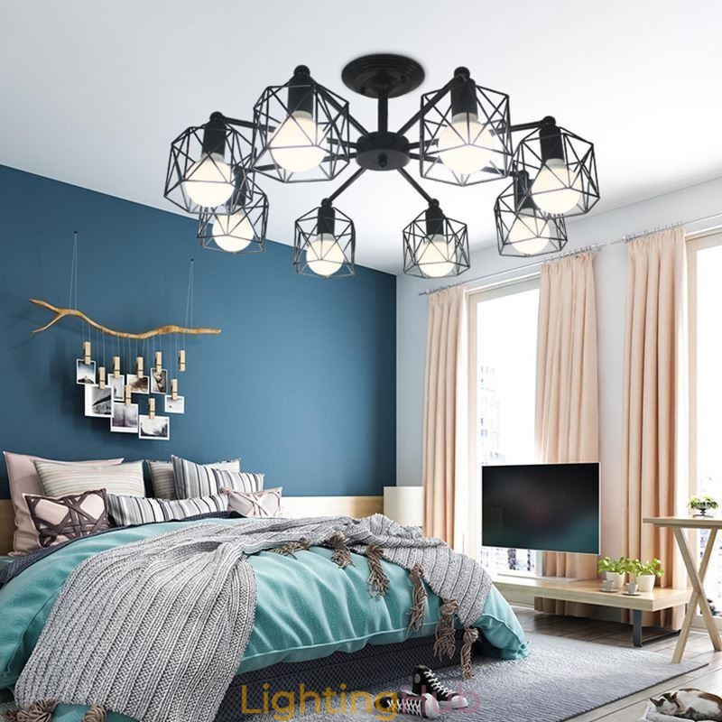 Modern Bird Cage Pendant Lamp Iron Decorative Lighting