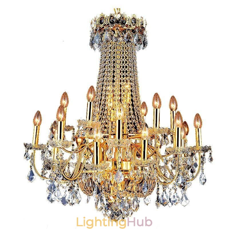 European Luxury Crystal Chandelier Duplex Stair Pendant Light