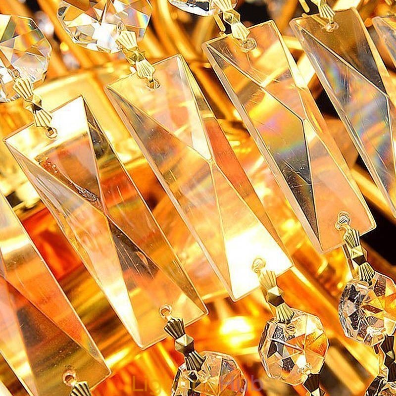 European Luxury Crystal Chandelier Duplex Stair Pendant Light
