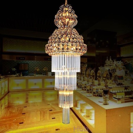 Retro Crystal Empire Chandelier Luxury Long Pendant Retro Crystal Empire Chandelier Luxury Long Pendant