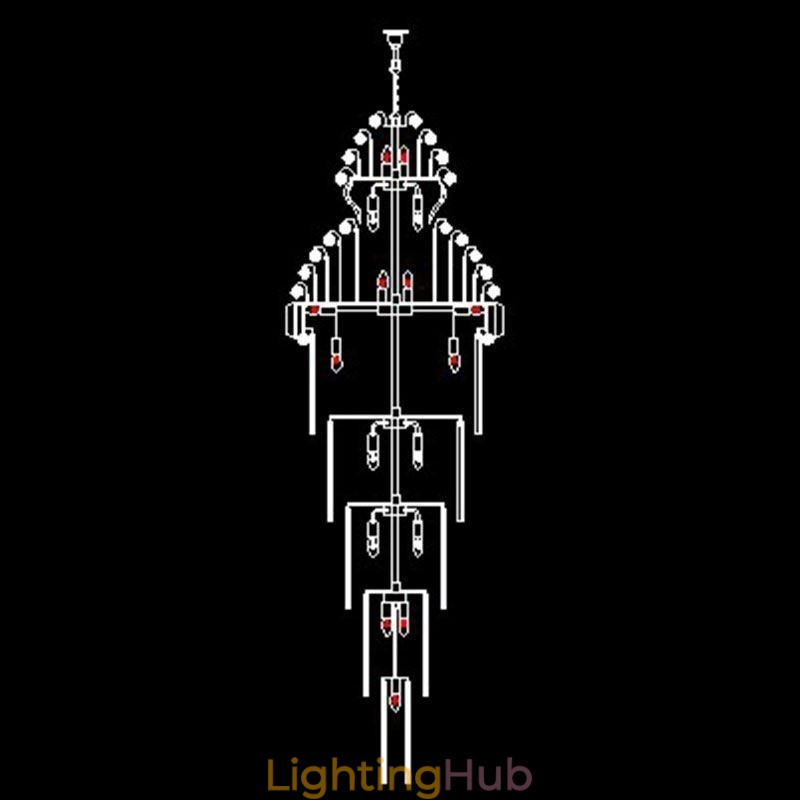 Retro Crystal Empire Chandelier Luxury Long Pendant