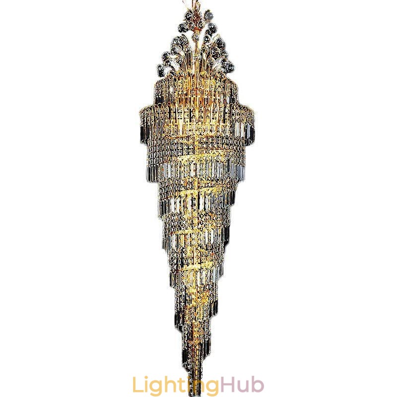 Elegant Crystal Empire Chandelier European Luxury Long Pendant