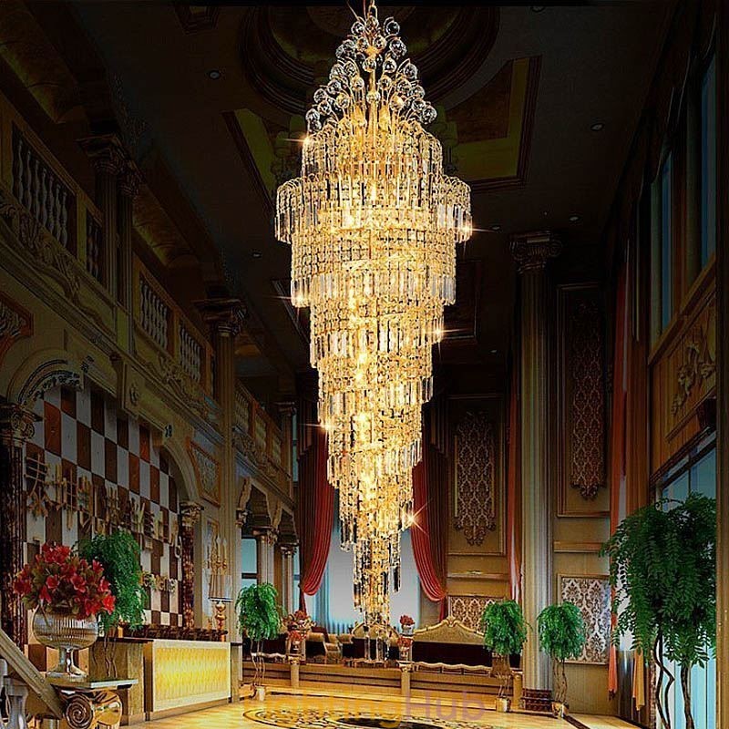 Elegant Crystal Empire Chandelier European Luxury Long Pendant
