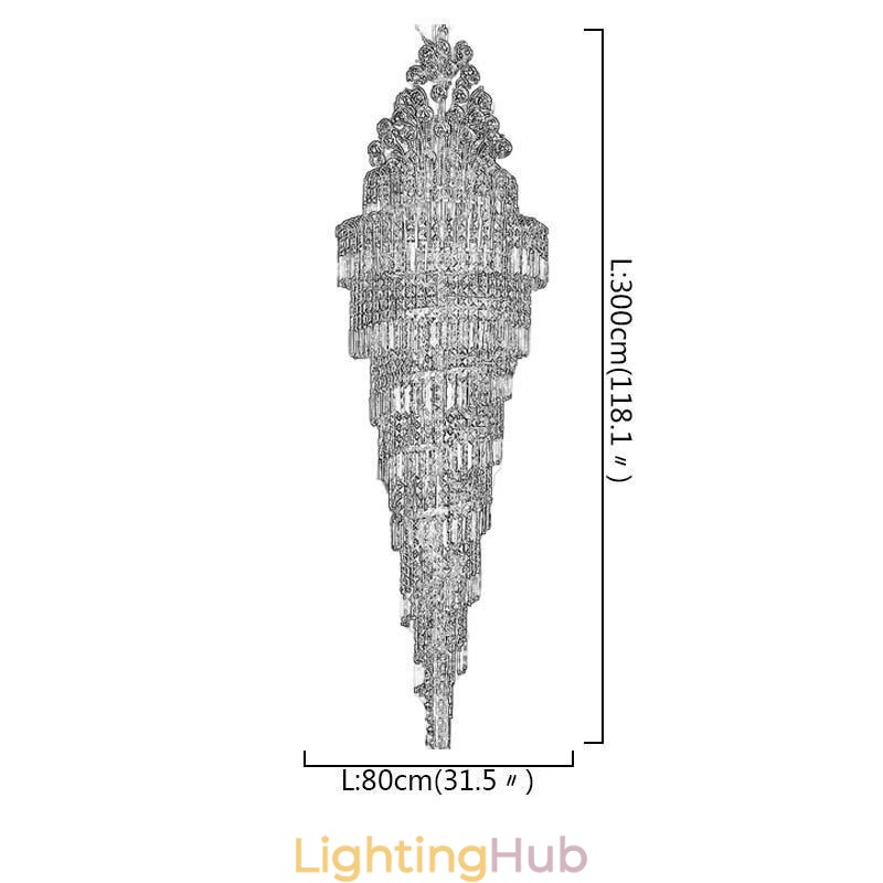 Elegant Crystal Empire Chandelier European Luxury Long Pendant