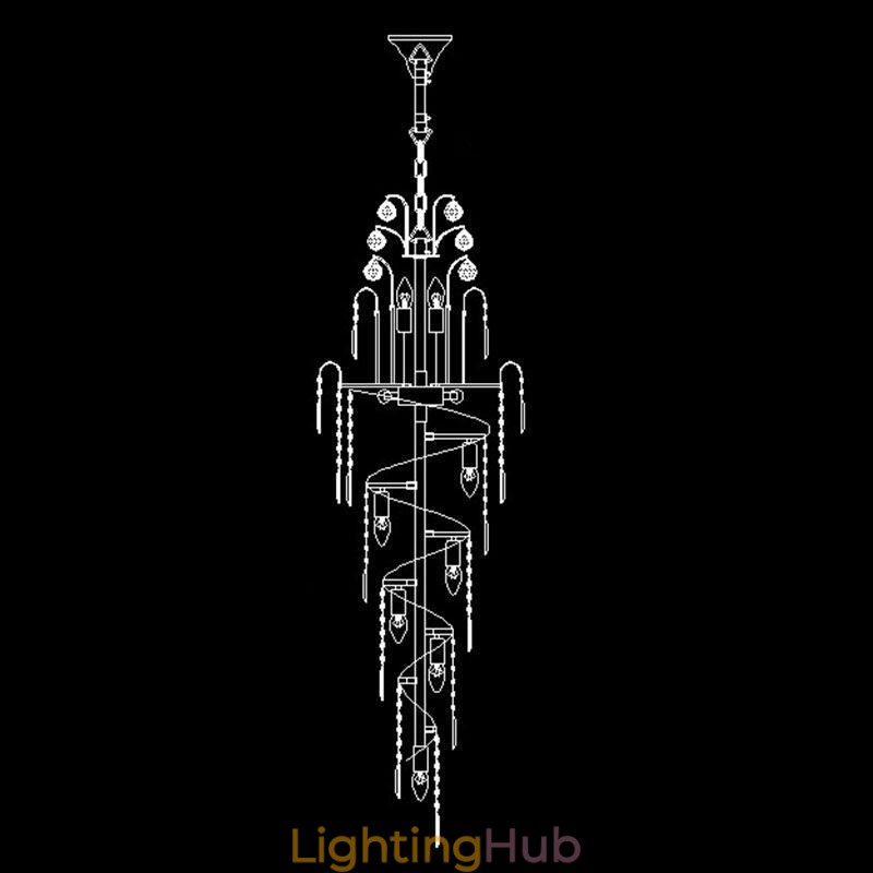 Elegant Crystal Empire Chandelier European Luxury Long Pendant