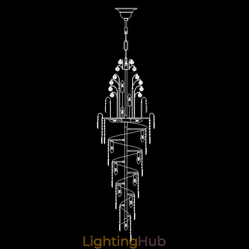 Elegant Crystal Empire Chandelier European Luxury Long Pendant