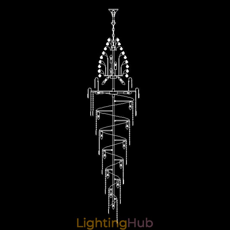 Elegant Crystal Empire Chandelier European Luxury Long Pendant