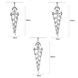 Graceful Crystal Chandelier Modern Simple Long Pendant Duplex Staircase