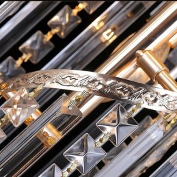 Graceful Crystal Chandelier Modern Simple Long Pendant Duplex Staircase