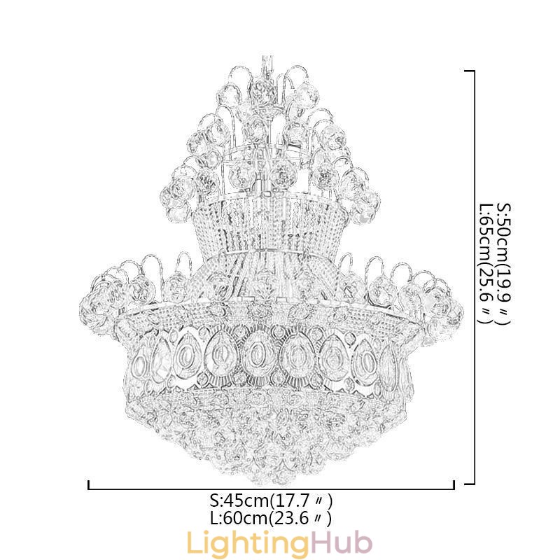 Modern Gold Empire Chandelier Simple Crystal Pendant Light