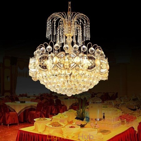 Graceful Crystal Chandelier Classic Gold Colour Pendant Light Graceful Crystal Chandelier Classic Gold Colour Pendant Light
