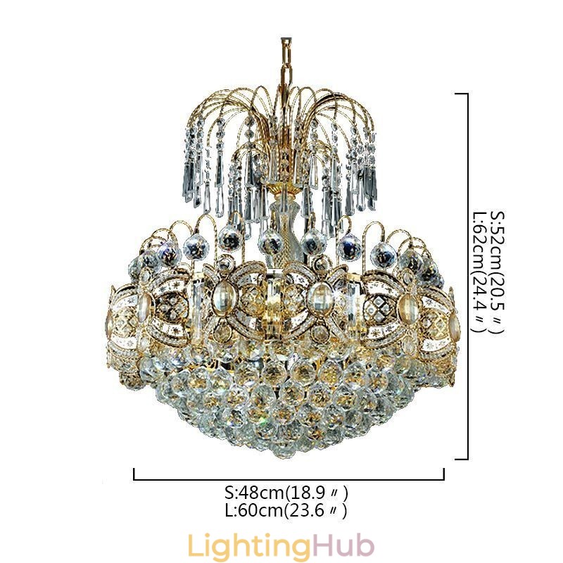 Graceful Crystal Chandelier Classic Gold Colour Pendant Light