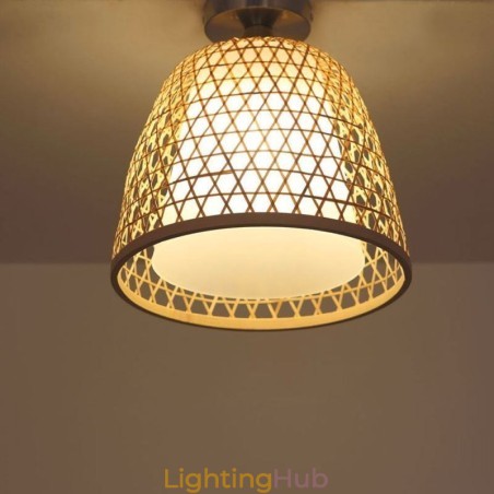Bamboo Semi Flush Mount Creative Round Ceiling Light Vestibule Lighting Bamboo Semi Flush Mount Creative Round Ceiling Light Vestibule Lighting