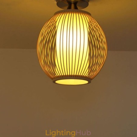 Unique Semi Flush Mount Creative Round Bamboo Ceiling Light Porch Lighting Unique Semi Flush Mount Creative Round Bamboo Ceiling Light Porch Lighting