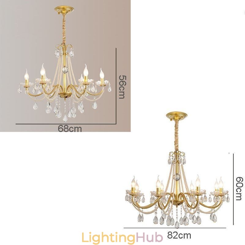 American Crystal Pendant Light Country Style Creative Iron Art Ceiling Light
