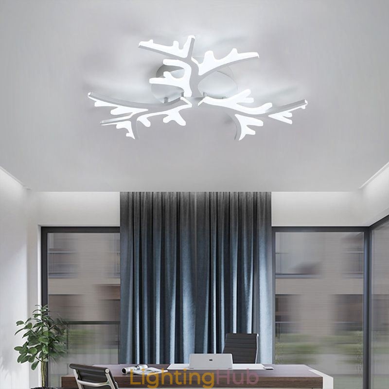 Flush Mount Modern Minimalist Antler Ceiling Light